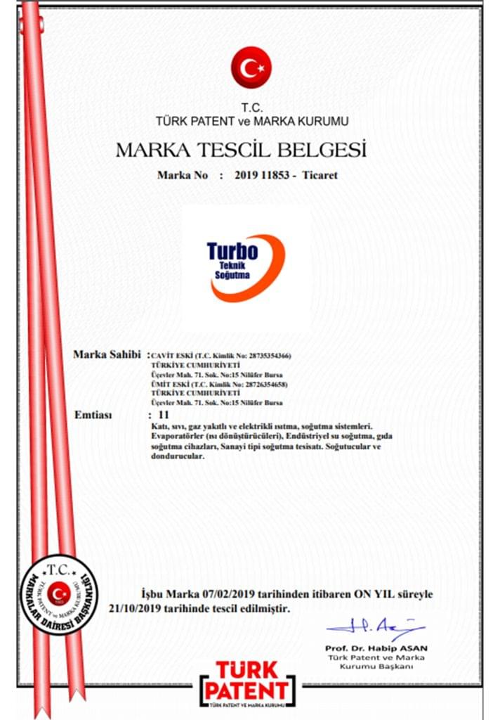 Trademark registration certificate